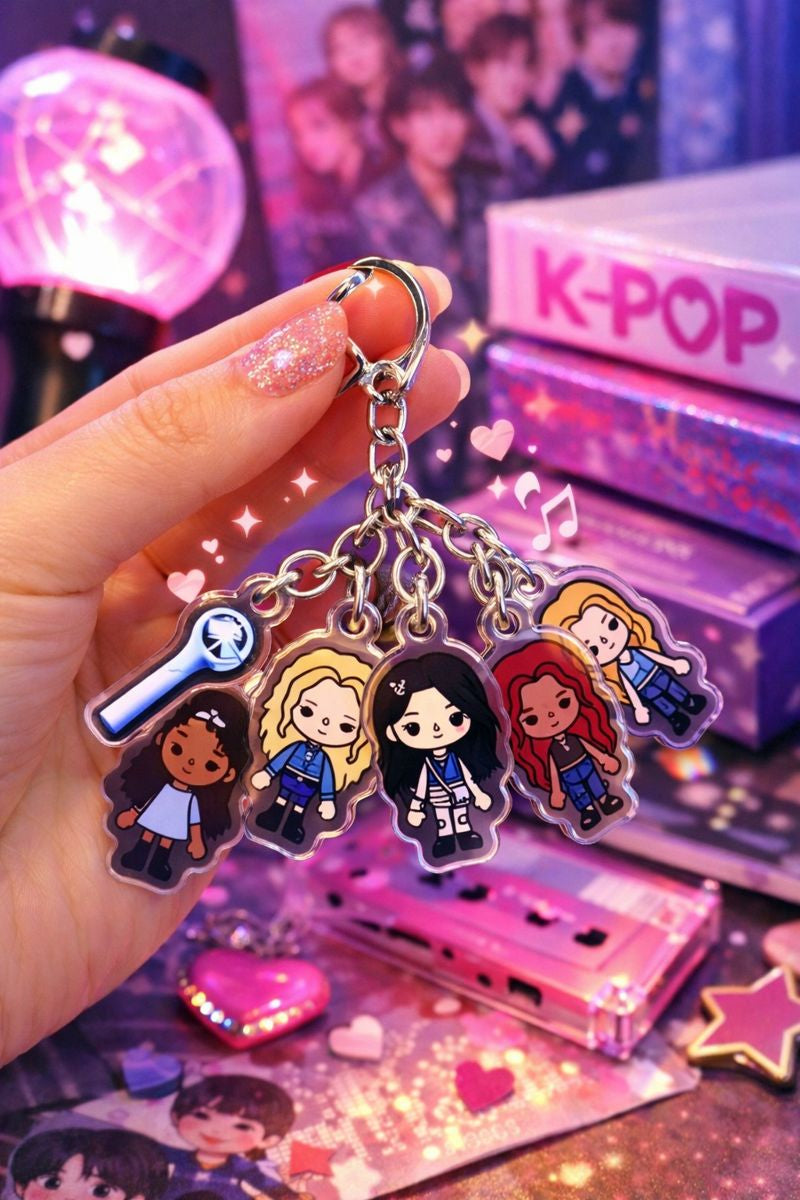 👉 Breloc K-Pop Chibi 2D – Cute Keychain pentru Fani & Colecționari