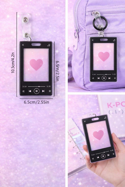 🎶 K-POP Photocard Holder – Music Player Style | Keychain Accessory